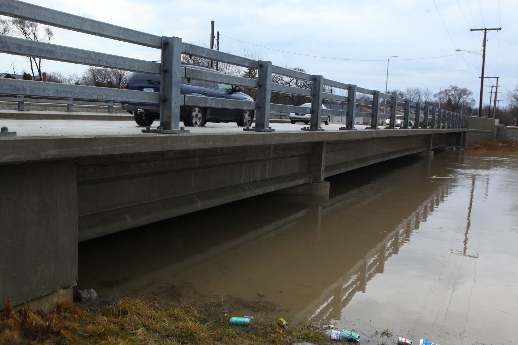 Little Calumet River with rising water levels